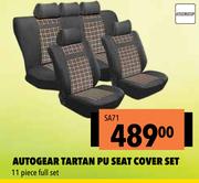 Autogear Tartan PU Seat Cover Set SA71