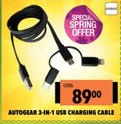 Autogear 3 In 1 USB Charging Cable USB6