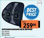 Autogear Massage Back Support 44 x 43cm MBS01