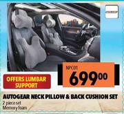 Autogear 2 Piece Neck Pillow & Back Cushion Set NPC01