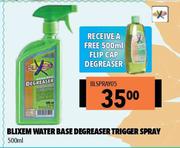 Blixem Water Base Degreaser Trigger Spray 500ml BLSPRAY05 With Free 500ml Flip Cap Degreaser 