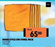 Midas Style 6 Piece Spa Towel Pack 230 gsm TP02M