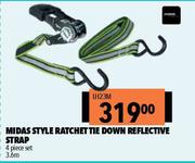 Midas Style Ratchet Tie Down Reflective Strap LH23M