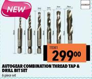 Autogear Combination Thread Tap & Drill Bit Set 6 Piece Set TTDB1