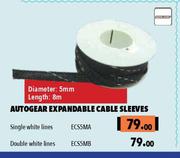 Autogear Expandable Cable Sleeves Single White Lines ECS5MA