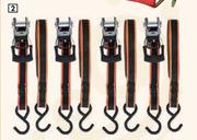 Midas Style Ratchet Tie Downs 4 Piece Set 3.6m LH21M