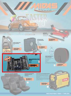 Midas : Easter Savings (21 March - 17 April 2022), page 1