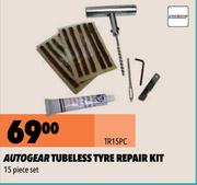 Autogear Tubeless Tyre Repair Kit TR15PC