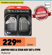 Ampro Hex & Star Key Set L-Type T22947