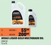 Midas Liquid Gold Multigrade Oil 20W-50 MI20W-5L
