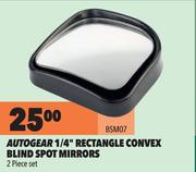 Autogear 1/4" Rectangle Convex Blind Spot Mirrors BSM07