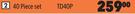 Autogear Tap & Die Sets 40 Piece Set TD40P
