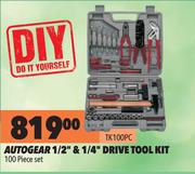 Autogear 1/2" & 1/4" Drive Tool Kit TK100PC
