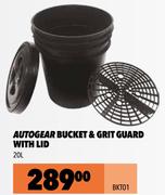 Autogear Bucket & Grit Guard With Lid 20L BKT01