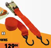 Autogear Ratchet Tie Downs 50mm x 6m 400Kg LH06