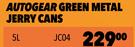 Autogear Green Metal Jerry Cans JC04-5L
