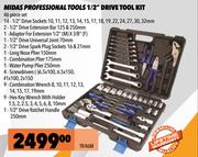 Midas Professional Tools 1/2" Drive Tool Kit 46 Piece Set TK46M