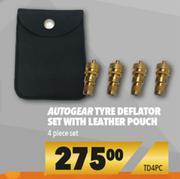 Autogear Tyre Deflator Set With Leather Pouch 4 Piece Set TD4PC