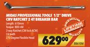 Midas Professional Tools 1/2" Drive Car Ratchet 2 4T Breaker Bar BB610M