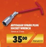 Autogear Spark Plug Socket Wrench 16mm Or 21mm PS016T/21T