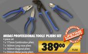 Midas Professional Tools Pliers Set 4 Piece Set PL4M