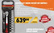 Ampro 3/8" Drive Socket Set (Metric) T45235