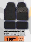 Autogear Carpet Mat Set (4 Piece Set) MA55BE/GY/RD