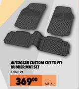 Autogear Custom Cut To Fit Rubber Mat Set (3 Piece Set) MA16