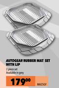 Autogear Rubber Mat Set With Lip MA25GY