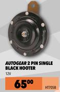 Autogear 2 Pin Single Black Hooter 12V HT705B