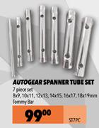 Autogear 7 Piece Tommy Bar Spanner Tube Set ST7PC