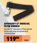 Autogear 1/2" Drive Oil Filter Wrench OW80