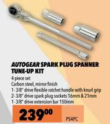 Autogear 4 Piece Carbon Steel, Mirror Finish Spark Plug Spanner Tune Up Kit PS4PC
