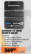 Autogear 23 Piece 1/4" Drive Socket & HBS Set SS23PC