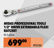 Midas Professional Tools 1/2" Drive Extendable/Flexi Ratchet RTE03M