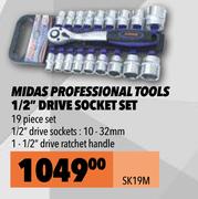Midas Professional Tools 1/2" Drive Socket Set SK19M