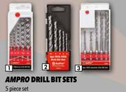 Ampro Drill Bit Sets 5 Piece Set DSD Hammer T50860