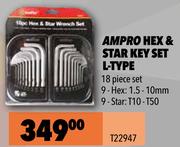 Ampro Hex & Star Key Set L-Type T22947
