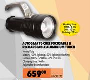Autogear T6 Cree Focusable & Rechargeable Aluminium Torch LIGCREET6