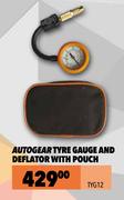 Autogear Tyre Gauge & Deflator With Pouch TYG12