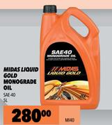 Midas Liquid Gold Monograde Oil SAE-40 MI40-5L