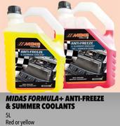 Midas Formula+ Anti Freeze & Summer Coolants 96% Concentrate MAF5-96R/Y-5L