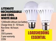 Litemate Rechargeable A60 Cool White Bulb E27 CPE029