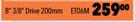 Midas Professional Tools Extension Bar Set & Flexible Adaptor 8" 3/8" Drive 200mm ET06M