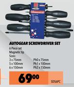 Autogear 6 Piece Screwdriver Set SDS6PC