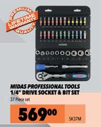 Midas Professional Tools 1/4: Drive Socket & Bit Set SK37M