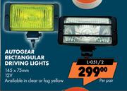 Autogear Rectangular Driving Lights 12V L-051/2-145 x 75mm Per Pair