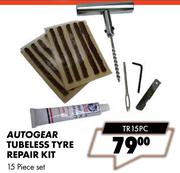 Autogear Tubeless Tyre Repair Kit TR15PC