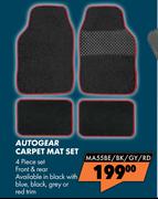 Autogear Carpet Mat Set MA55BE/BK/GY/RD