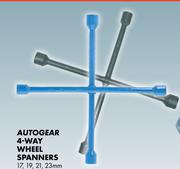 Autogear 4 Way Wheel Spanners 17, 19, 21, 23mm Silver WS04S